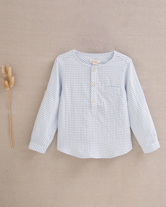 Pastel Blue Plaid Shirt M20-21501413 Kid