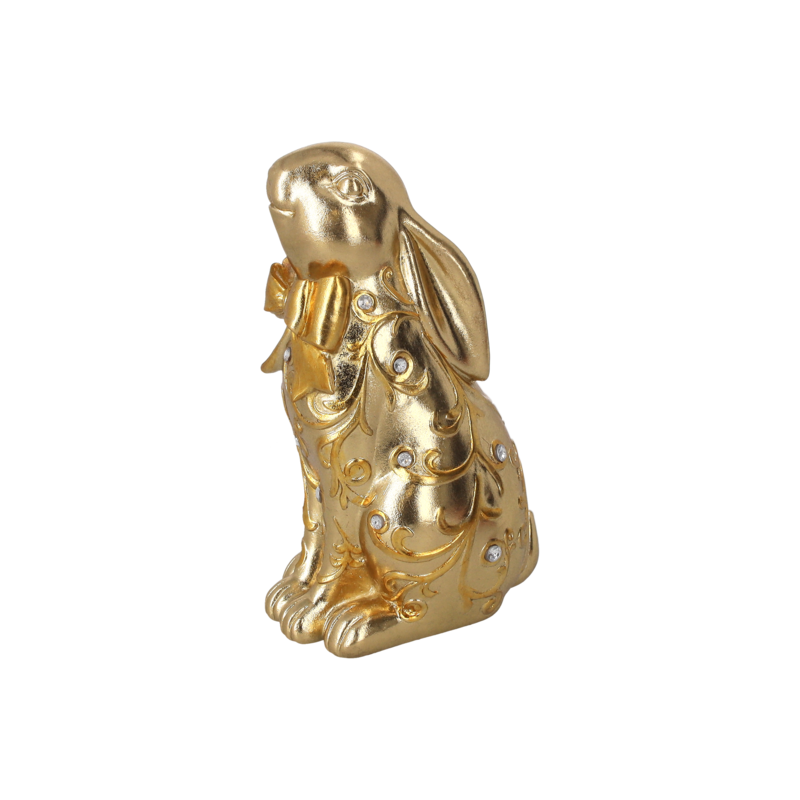 Deko-Hase aus goldenem Harz, H22x14x10