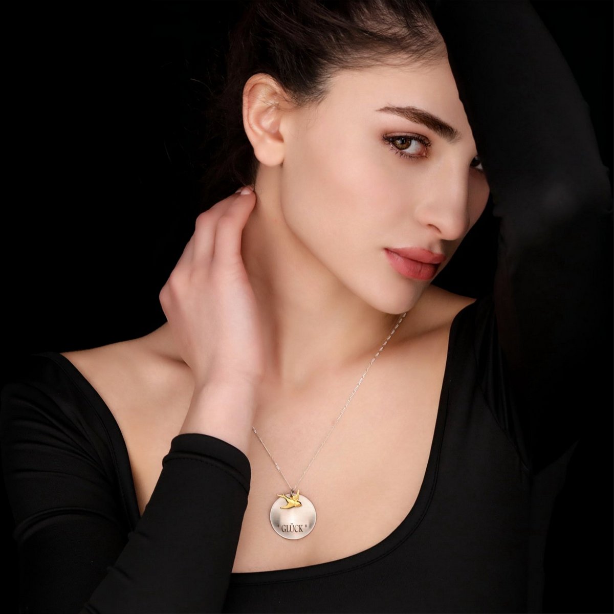 Collier CHANCE avec hirondelle - Argent sterling 925 - K925-113