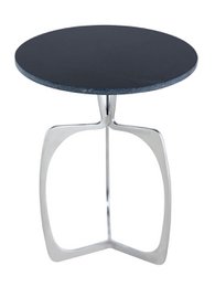 Tavolino in metallo rotondo ø 45 x 56 cm tavolo decorativo in marmo Sohoo con cornice argento o oro
