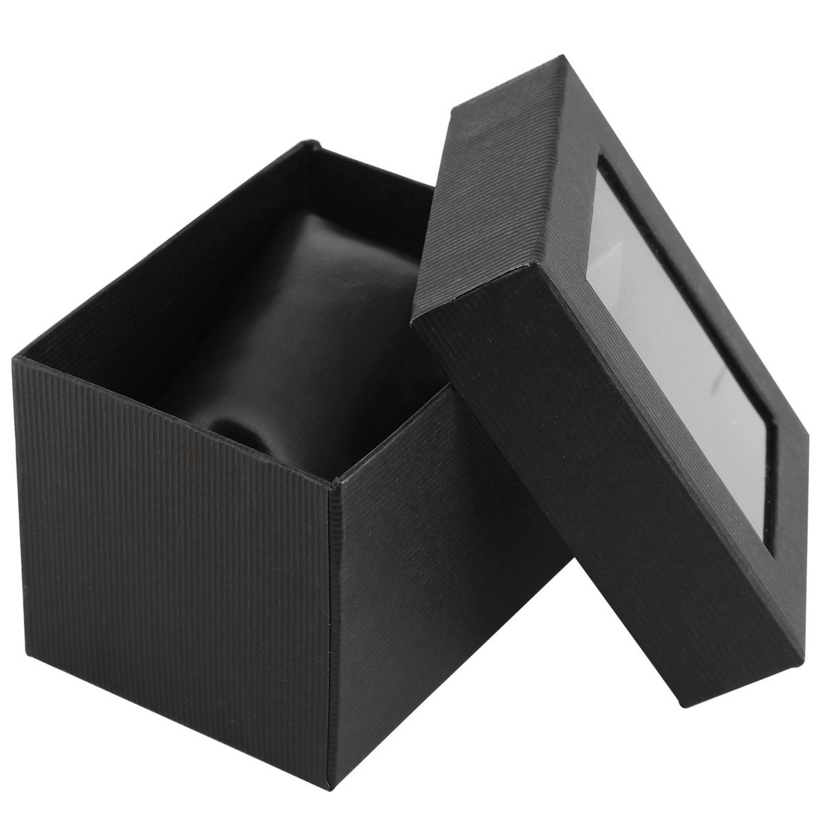 Geschenkverpackung für Uhren & Armbänder (12er-Pack) – mit Sichtfenster & Kissen, schwarz