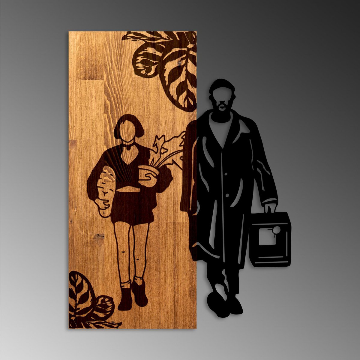 MA-464 Wood Metal Wall Painting