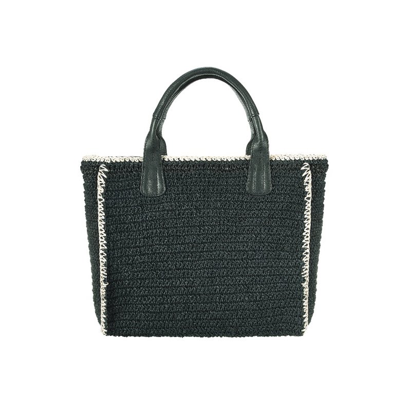 SEABREEZE SHOPPER raphia noir