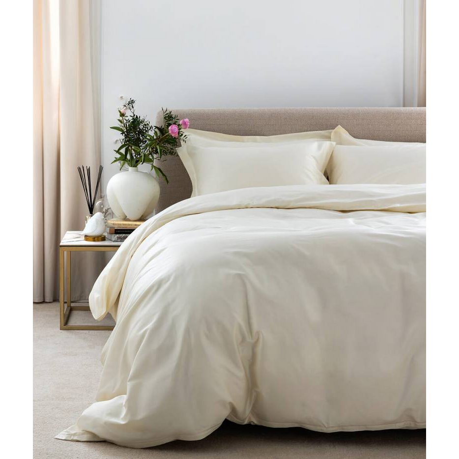 Satijnen beddengoedset Solid Antiek Wit