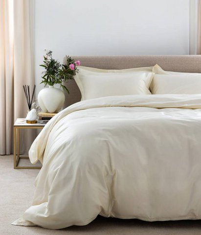 Satino patalynės komplektas Solid Antique White