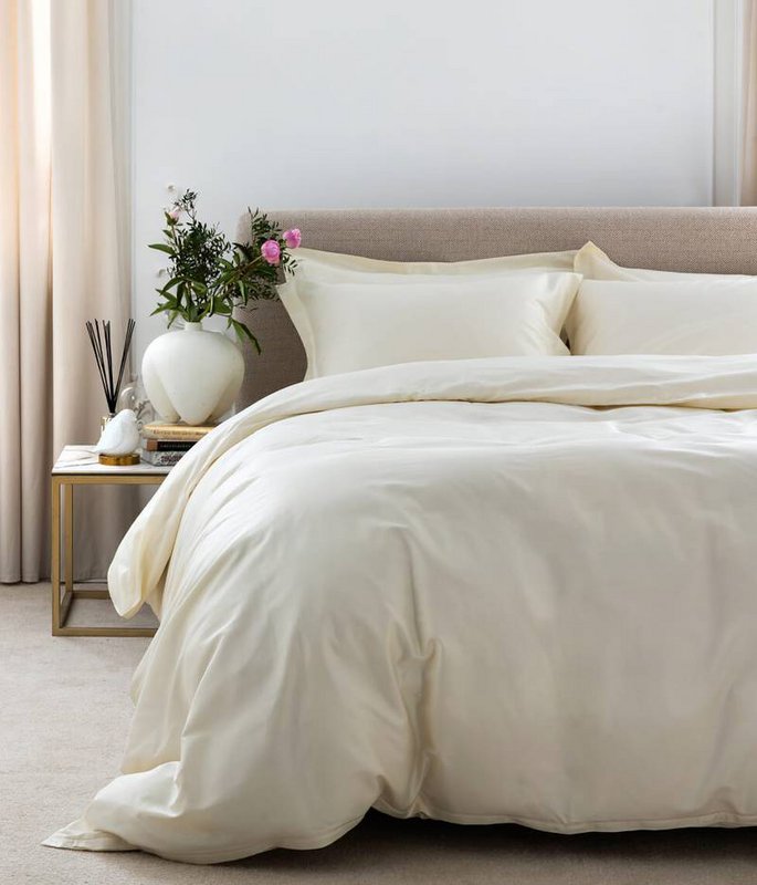 Satin-Bettwäsche-Set Solid Antique White