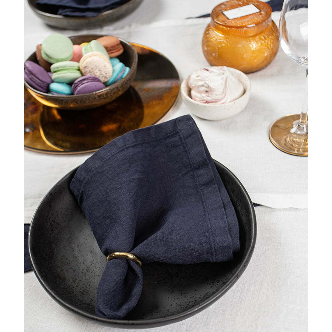 Leinenserviette Indigo