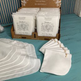 Children's cloth handkerchiefs white, organic cotton, school child 2+5=set of 7
