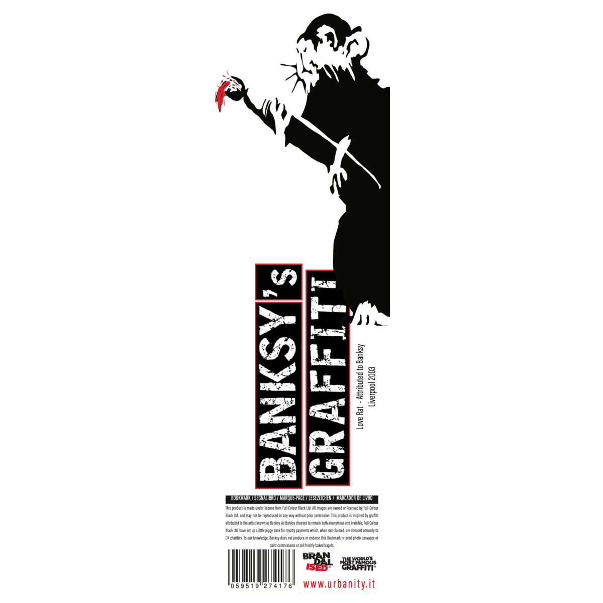 Marque-page "Soft-Touch" de Banksy - Rat d'amour