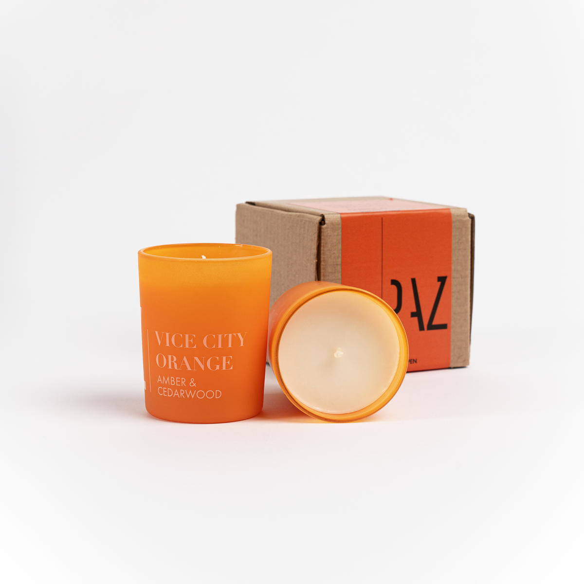Vela perfumada Vice City Orange” Ámbar y madera de cedro