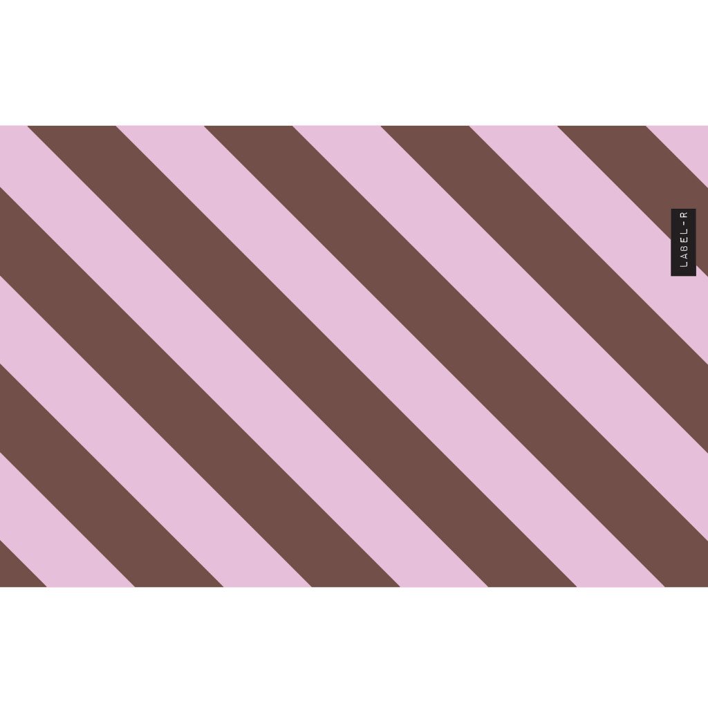Induction protector stripe lilac brown 80x52cm