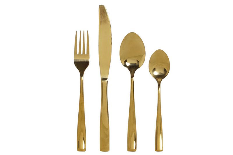 CUBERTERIA SET 16 INOX 3,5X1,5X15,5 2MM DORADO SM183745