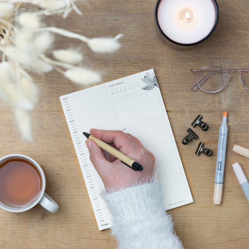 Prikkelarme A5 dagplanner 'Lotus' schrijfblok