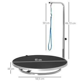 Trimming table for dogs, dog grooming table, foldable, pet grooming table with height-adjustable boom, slings, non-slip surface, shearing table up to 150 kg, 91.5 x 61.5 x 76 cm, black