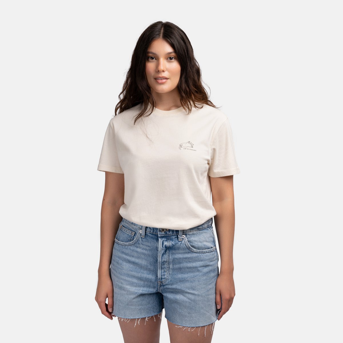 Camiseta orgánica Cat Nap Natural Camiseta de algodón blanco con estampado de entusiastas de la siesta