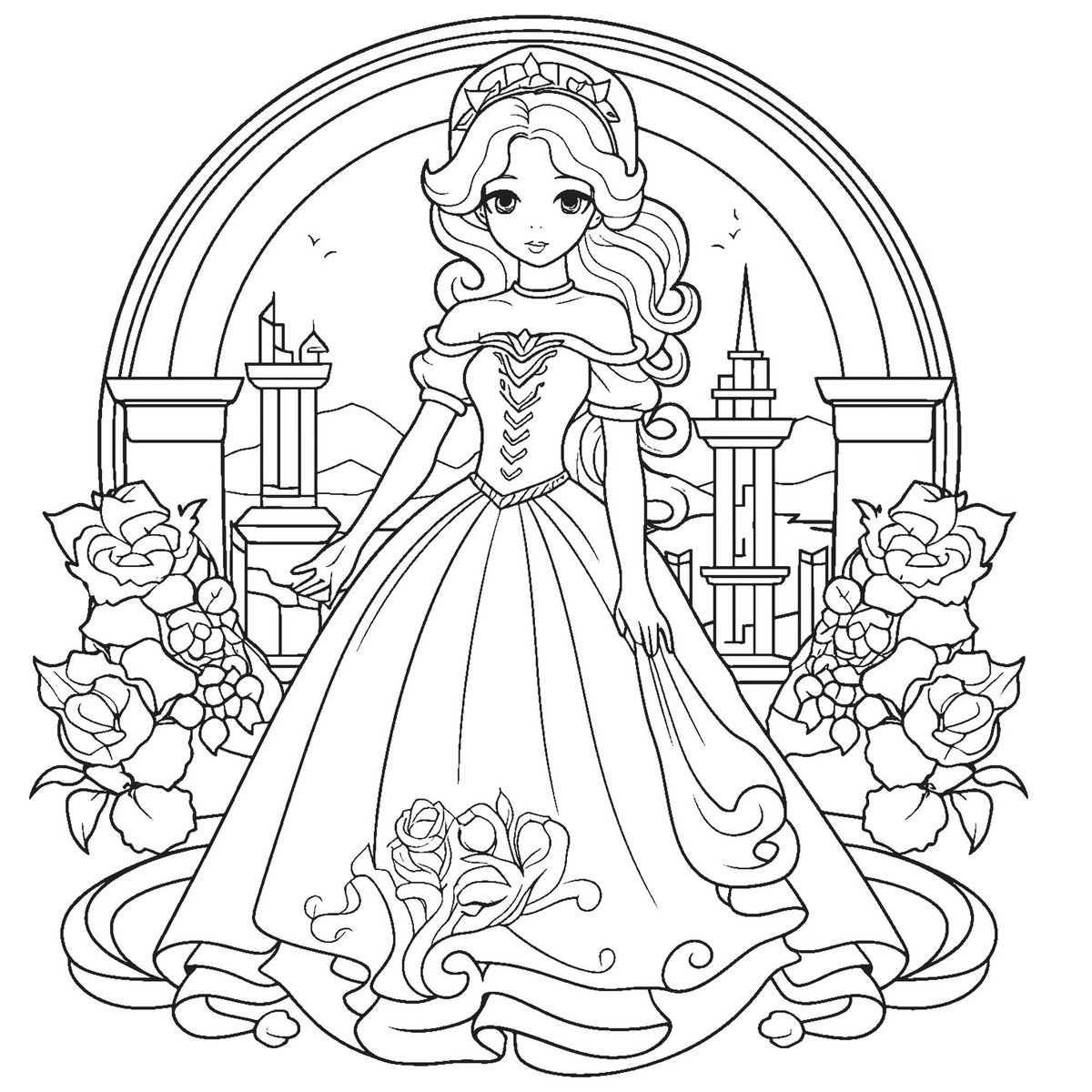 Paintable self-adhesive poster - Princess