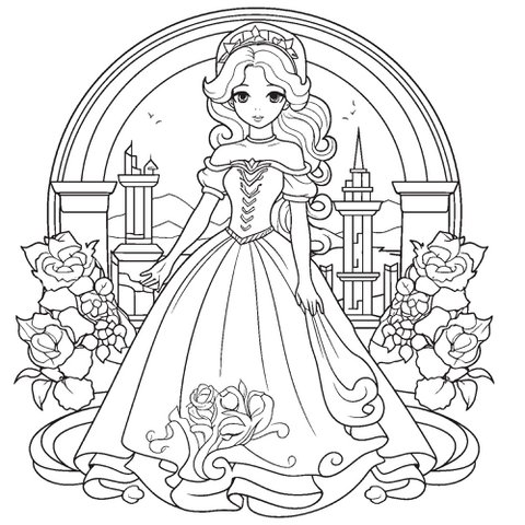 Bemalbares selbstklebendes Poster - Prinzessin