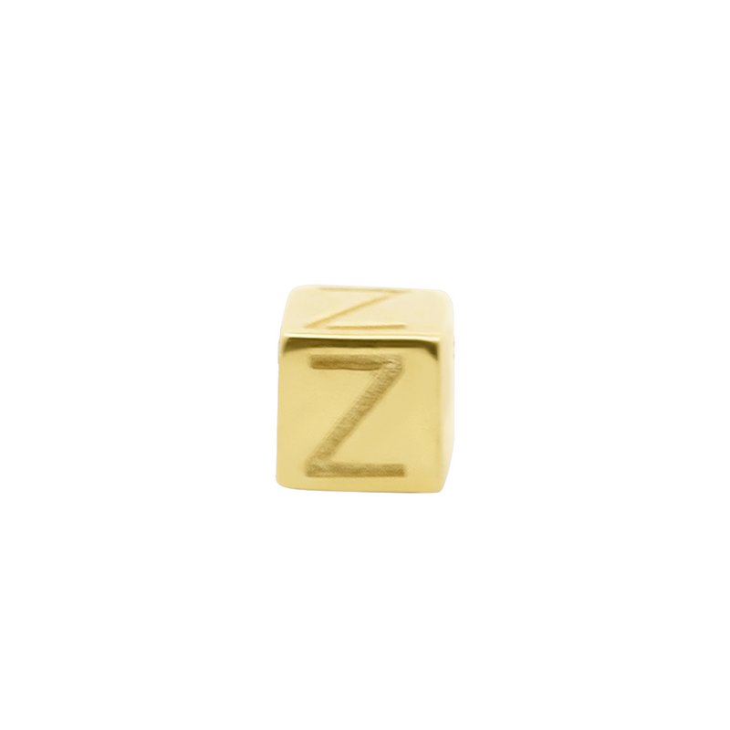 New Bling 9NBG-912Z Gold Cube with Letter Z - 3.8mm - pendant - 14 Carat - Gold