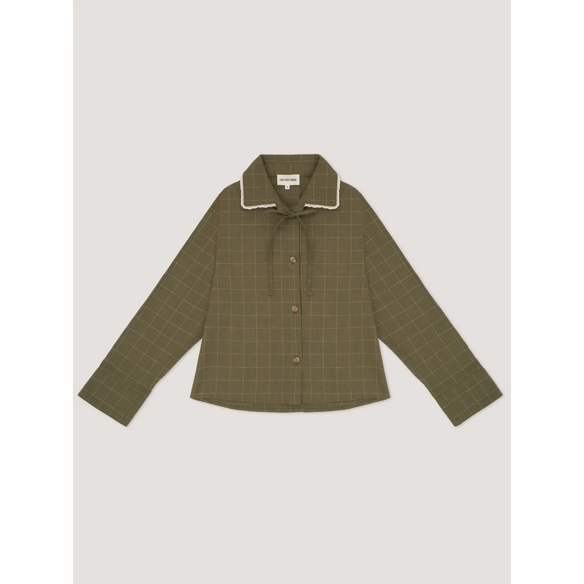 Chemise Betty à carreaux vert et blanc