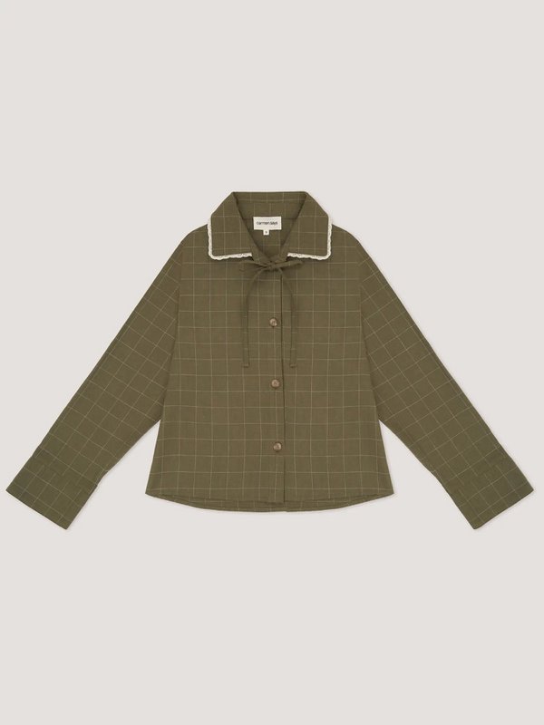 Chemise Betty à carreaux vert et blanc
