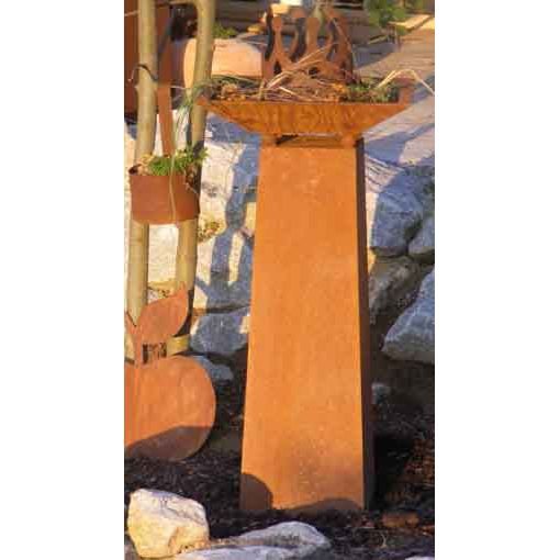 Vintage Deko Pflanzsäule 70 cm mit verschiedenen Schalen | Gartendeko Rost