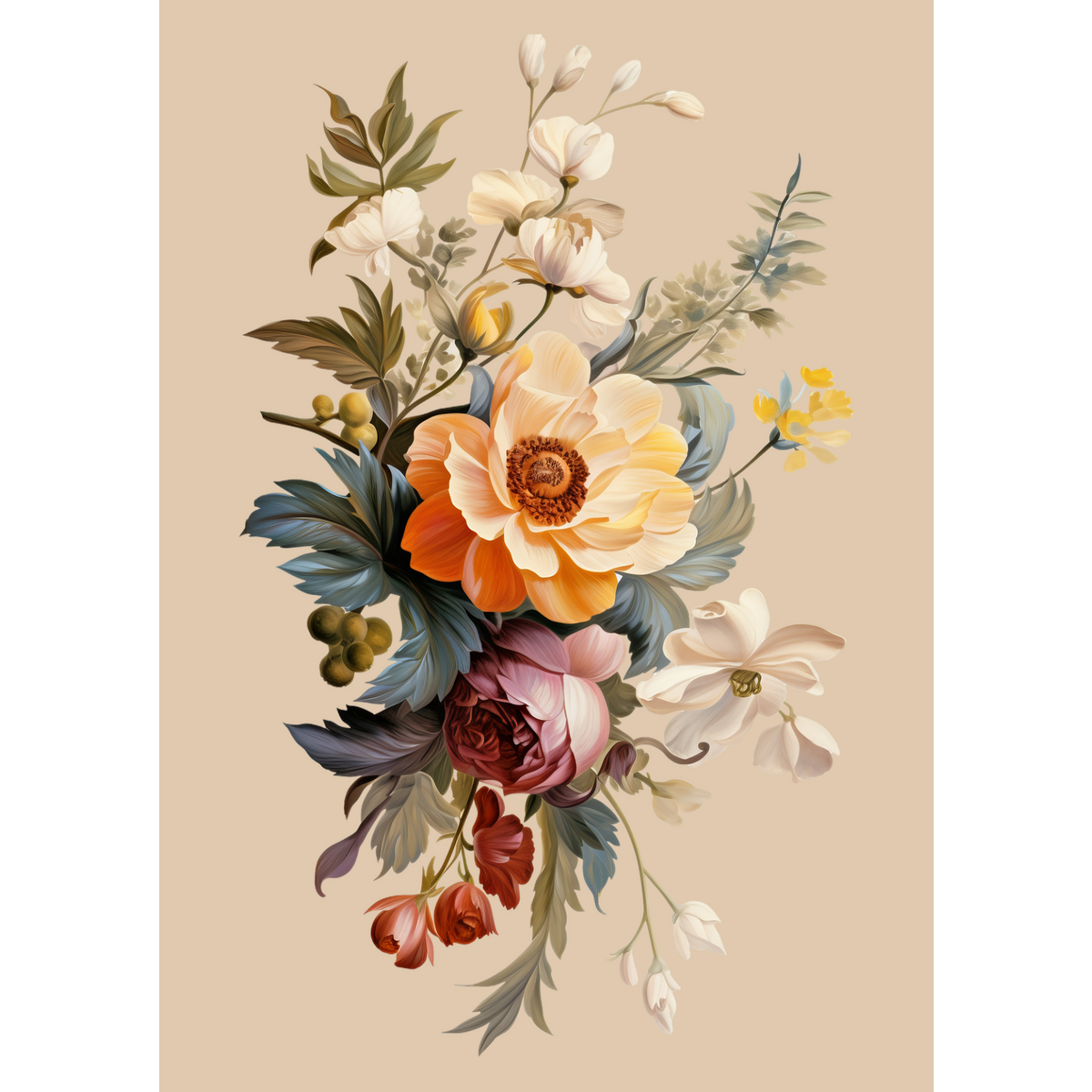 Duurzame kaart - Vintage bloemen