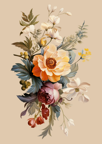 Nachhaltige Karte – Vintage-Blumen