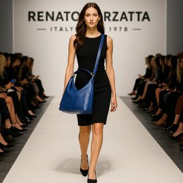 RB1017D | Soft women's shoulder bag in genuine leather Made in Italy with single handle and removable shoulder strap. Attachments with shiny gold metal snap hooks - Blue color - Dimensions: 36 x 40 x 13 cm
