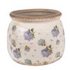 Bloempot Ø 16x13 cm Beige Blauw Keramiek Bloemen Bloempot Binnen