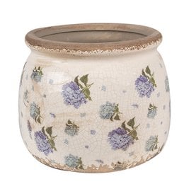 Flowerpot Ø 16x13 cm Beige blue ceramic flower flowerpot inside