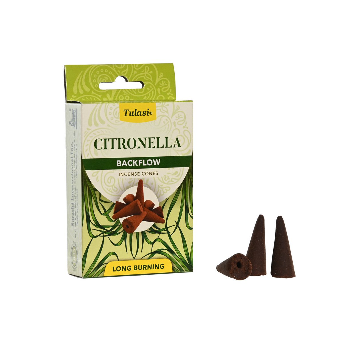 INCIENSO CONO ZESTAW 10 AROMATÓW 1,5X1,5X3,5 CITRONELA IN205498
