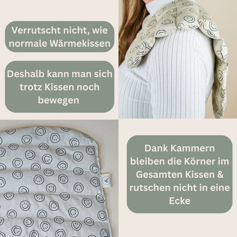 Gespeld kussen voor nek gemaakt van katoen - smiley