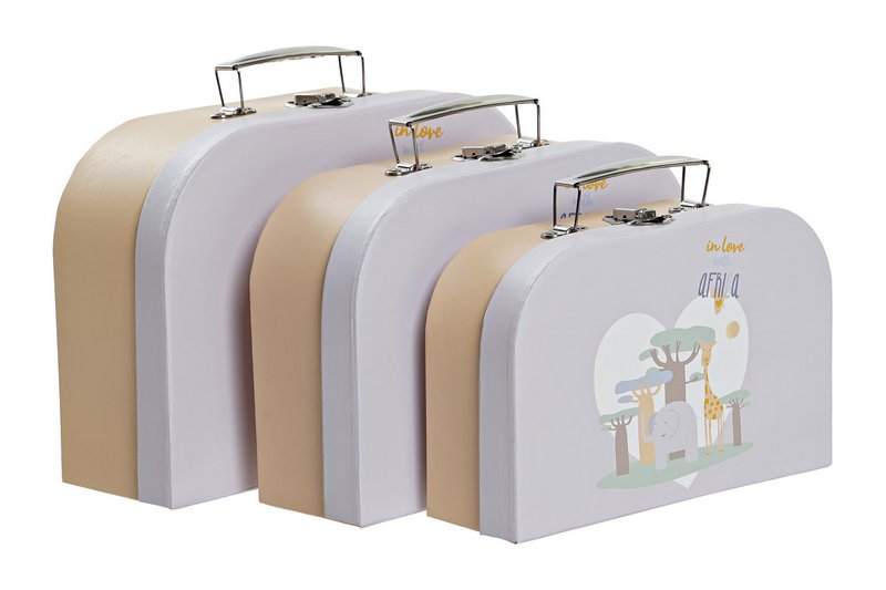 COFFRET 3 CARTONS MÉTAL 28X9,5X20 BLEU CG200409