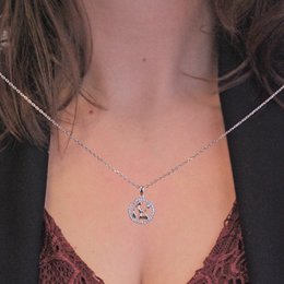 Pendentifs Zodiaque Vierge - Argenté et Cristal