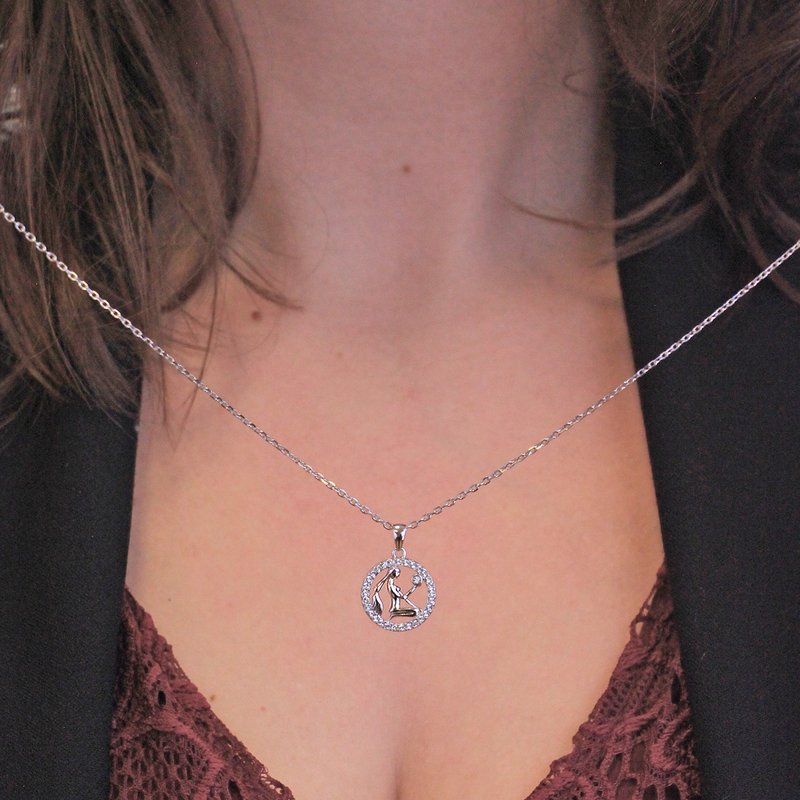 Pendentifs Zodiaque Vierge - Argenté et Cristal