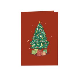 Christmas tree with gifts pop-up card