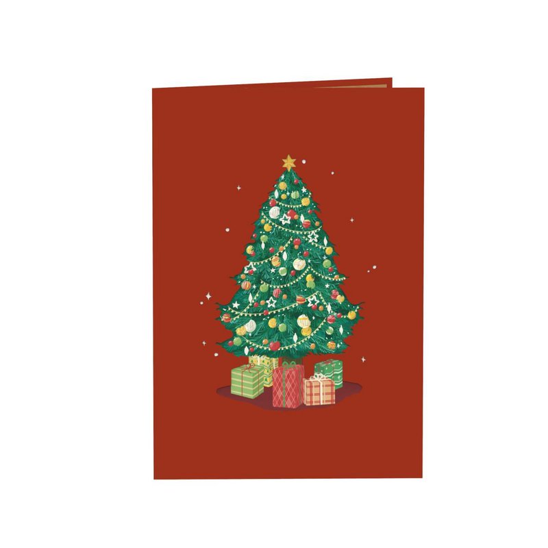 Christmas tree with gifts pop-up card