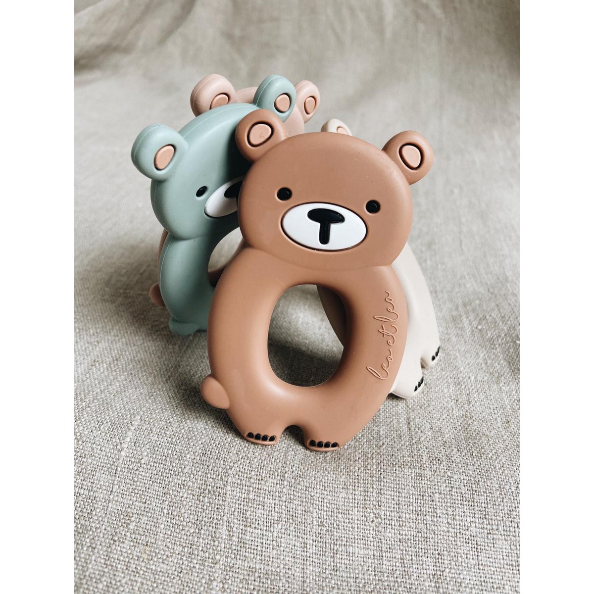 Big Bear Beißring, Leo et Lea, Montessori, Hochet de Dentition, verschiedene Farben