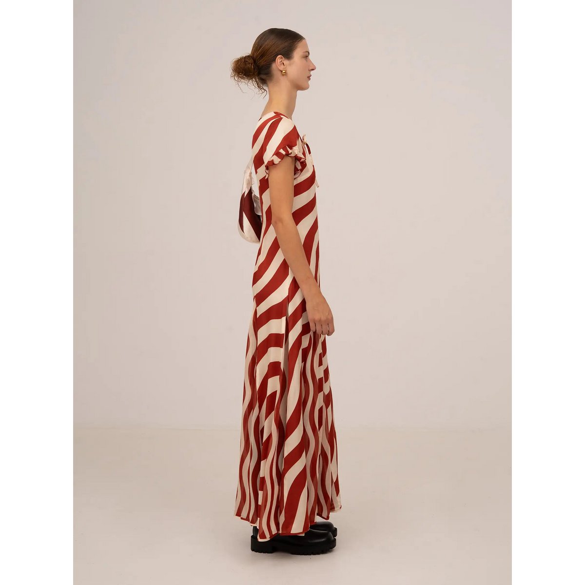 Robe longue rouge rayée Candycane