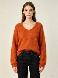 Mohair trui met V-hals REF. 7714