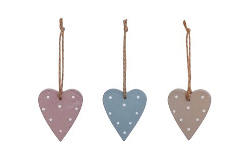 Resin hearts with dots 5 cm set of 3 Isabelle Rose