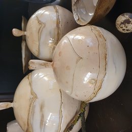 Vase couvert, boîte, H= 12 cm, D= 11 cm, unique, exemplaire fait main