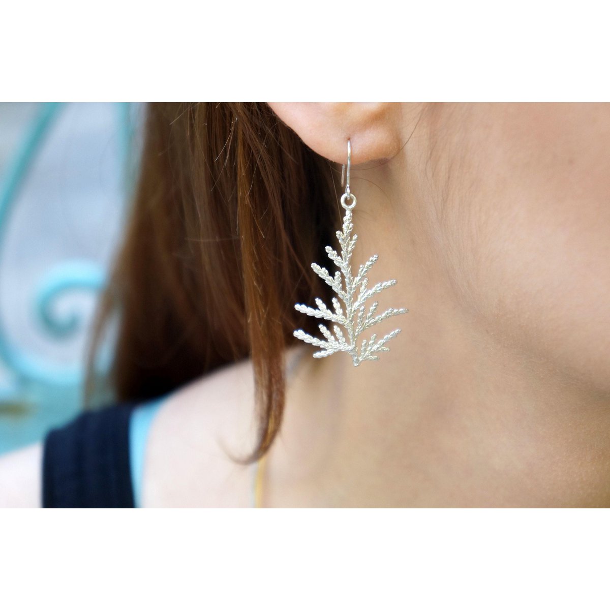 Cypress Leaf Earrings: Lightweight Dangle - Gold or Silver