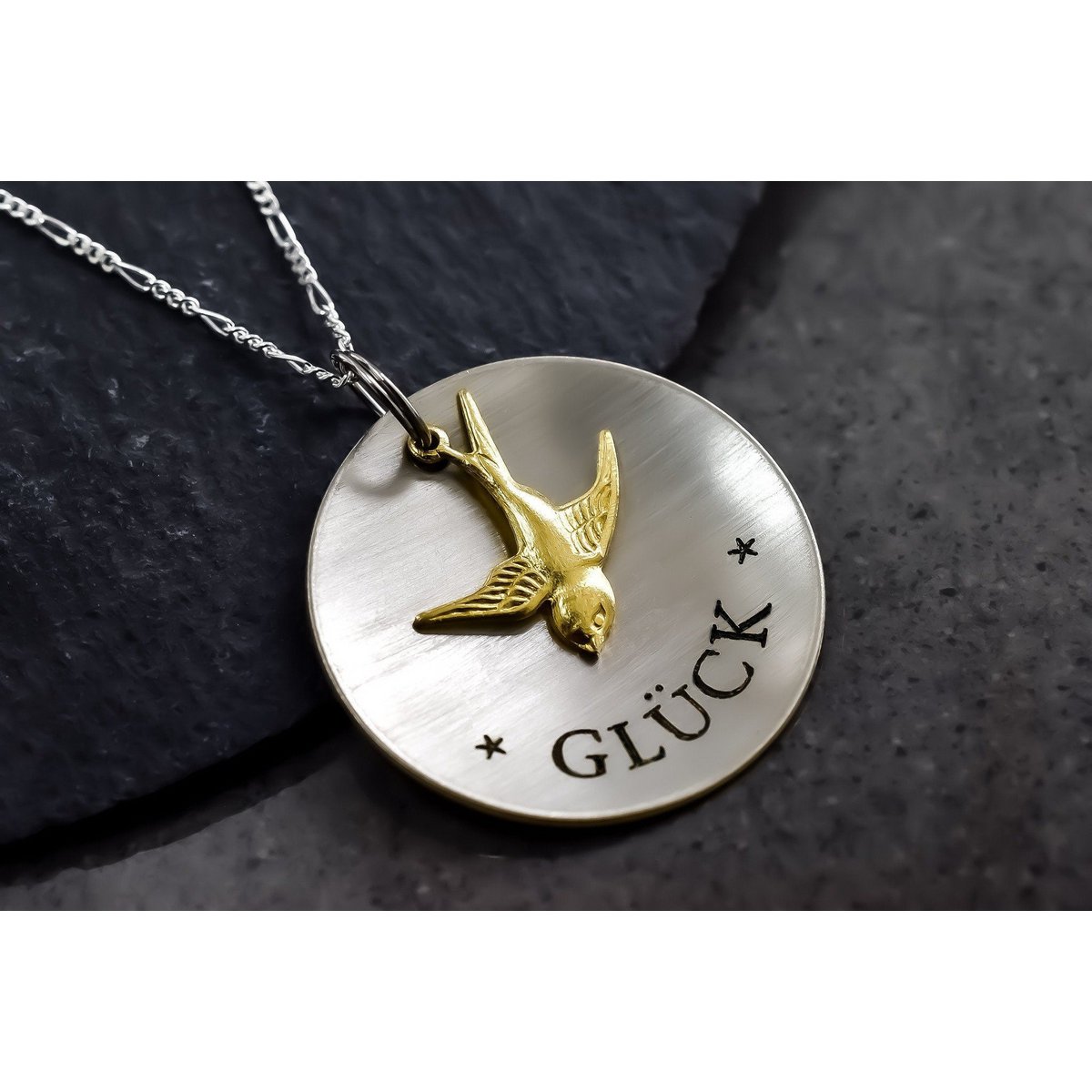 Collier CHANCE avec hirondelle - Argent sterling 925 - K925-113