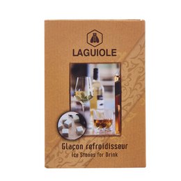 LAGUIOLE GLANCON STEATITE - 9 ICE STONE FOR DRINK IN VELVET POUCH