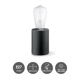 Home Sweet Home Industriel bordlampe Dry Rond - sort - 7,5/7,5/10cm