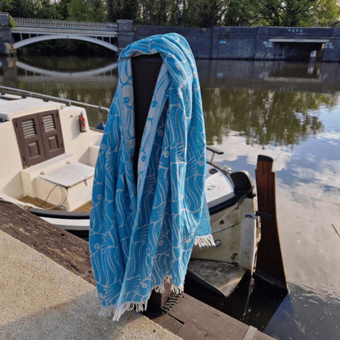 Neptun-Hammamtuch aus Baumwoll-Jacquard
