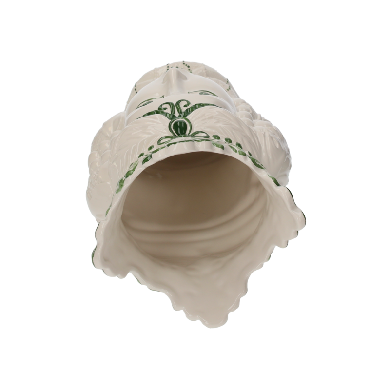 Grüne Keramikprinzessin, hergestellt in Italien, H 38 x Ø 22 cm