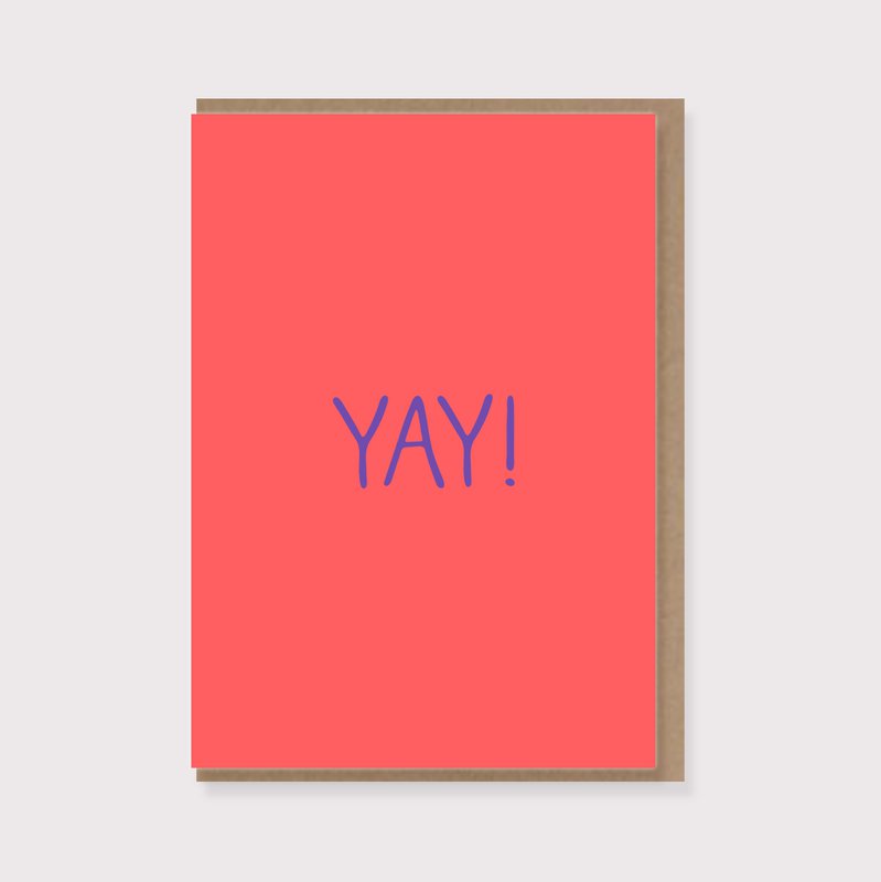 Vouwkaart met envelop - "YAY"