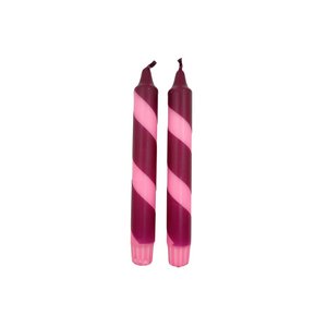 Northern Lights Dinner Candle Candy Cane Rose